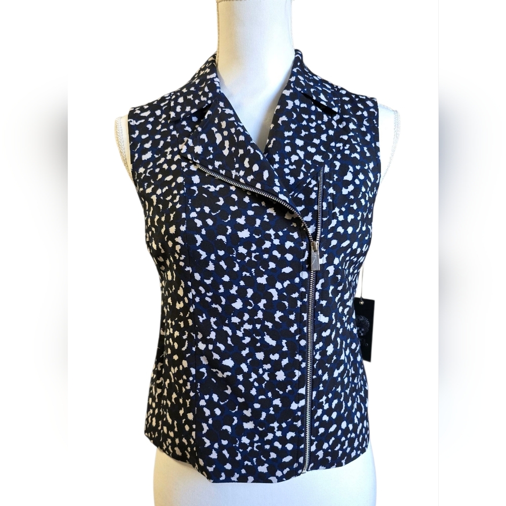 Vince Camuto Black and White Patterned Vest